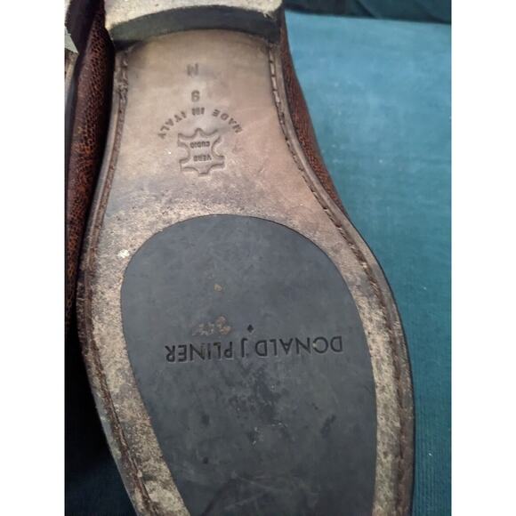 Donald Pliner Darrin2 Slip-on Cognac Croc Embossed Leather Italian Men's Size 9 - Picture 8 of 9